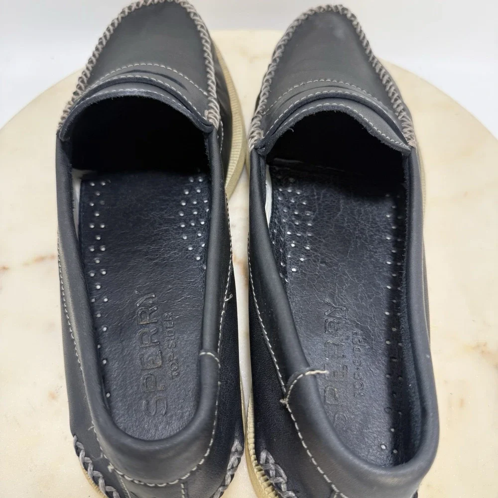 Sperry Men's Authentic Original Plushwave Penny Boat Shoe, Navy/WHT, 10.5 M US